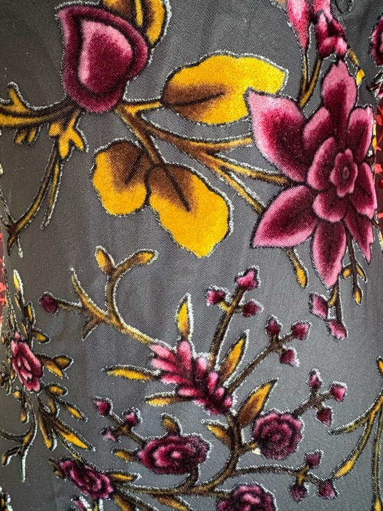 Betsey Johnson Y2K Slip Dress - Floral Velvet Size SMALL - Garden Party / Prom - Picture 5 of 8